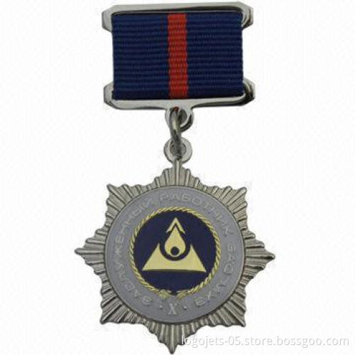 Medal with Soft Enamel Colors Filled, OEM Orders Accepted